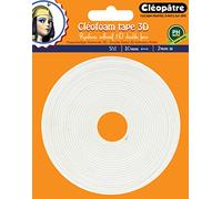 Cleopatre - SCRAP-RM2X5 - Cléofoam Tape 3D - Rollo de espuma adhesiva con doble cara, 2 x 10 mm, longitud 5m