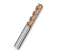 Cleqee 1 fresa de metal duro, fresa cuadrada de 16 mm, revestimiento AlTiN, 4 cuchillas CNC en espiral de metal duro, longitud de la hoja: 70 mm x longitud total 150 mm x diámetro del vástago 16 mm