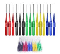 Cleqee 15x sondas de prueba IC, pines de sonda trasera automotrices de 0,7 mm, sondas de perforación de alambre multímetro con conector de 4 mm, 30 V/10 A