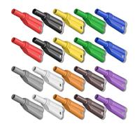 Cleqee 20 unidades 4 mm apilables conectores banana de seguridad totalmente aislados sin soldadura fijación de tornillo DIY conectores 10 colores