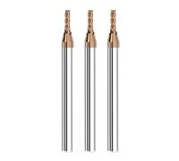 Cleqee 3 fresas de metal duro, fresa cuadrada de 2 mm, revestimiento AlTiN, 4 cuchillas broca espiral de metal duro CNC, longitud de la hoja: 5 mm x longitud total 50 mm x diámetro del vástago 4 mm