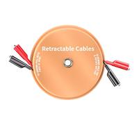 Cleqee Cable de prueba retráctil naranja de 2 hilos, 9 m, 18 AWG, con pinzas de cocodrilo, cables de prueba eléctricos para la resolución de problemas en automóviles, barcos, remolques y circuitos