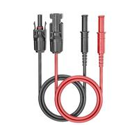 Cleqee Conector banana de seguridad a conectores solares de silicona, 2 unidades, color rojo y negro, 1 m, cable de prueba solar, 1000 V/15 A, para sistema de células solares fotovoltaicas