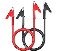 Cleqee Pinzas de cocodrilo, cables de prueba eléctricos, 2 unidades, cable de cocodrilo de doble extremo con clips aislantes, prueba cable de cobre flexible para pruebas eléctricas, 6,56 ft/2 m, rojo