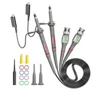 Cleqee Universal P6100 - Puntas de prueba de osciloscopio 100MHz con kit de accesorios 1X 10X 2 piezas