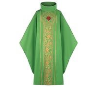 Clero sacerdote bata para hombre católica católica iglesia padre túnica a granel colores contrastantes ropa abrigos Celebrante Chasuble Iglesia Padre Misa Ornat Celebrant, verde, Talla única