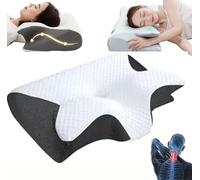 Cleshy Ergonomic Pillow - Ergonomic Pillow Side Sleeper - Adjustable Cervical Pillow for Neck and Shoulder,Memory Foam Ergonomic Pillows,Ergonomic Contour Memory Foam Pillows Cozy Sleeping (Black)