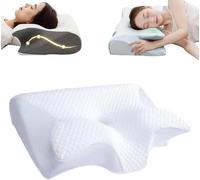 Cleshy Ergonomic Pillow,Ergonomic Pillow Side Sleeper, Proper Alignment Ergonomic Pillow,Protect Your Neck and Spine,Versatile Support Cleshy Pillow for All People (White)