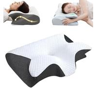 Cleshy Ergonomic Pillow,Ergonomic Pillow Side Sleeper, Proper Alignment Ergonomic Pillow,Protect Your Neck and Spine,Versatile Support Cleshy Pillow for All People (Black)