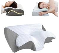 Cleshy Ergonomic Pillow,Ergonomic Pillow Side Sleeper, Proper Alignment Ergonomic Pillow,Protect Your Neck and Spine,Versatile Support Cleshy Pillow for All People (Grey)