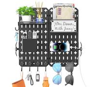 CLESOO Colgador Llaves Pared y Percheros Pared de correo - DIY Organizador Llaves con Soporte para Teléfono, Soporte para Gafas, Caja de Almacenaje Extraíble, Gestión de Cables para Entrada, Pasillo