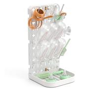 CLESOO Escurre Biberones con Bandeja Recogegotas, Soporte para Secar Biberones Vertical de Sobremesa - Escurridor Biberones de Pared y Almacenamiento de Biberones y Partes de Tazas para Sorber