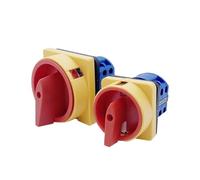 CLEUFWKO 1 Interruptor de desconexión de 4 Polos, 20 A y 25 A, Encendido y Apagado, LW26GS CA10, 48 x 48 mm, 64 x 64 mm, Interruptor de Leva Giratorio con candado(20A 64x64mm Panel)