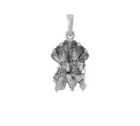 CLEV-1985647 - Colgante de plata de ley 92,5 % pura con diseño de Dios Vishnu Laxmi (tamaño grande), S, Plata de ley