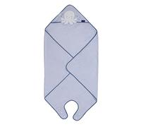 ClevaMama Delantal de bambú para bebés con capucha para recién nacidos, bebés y niños pequeños en bambú ultra suave, absorbente, para niños y niñas de 0 a 4 años, azul, 98 x 98 cm
