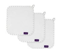 ClevaMama Toalla de bambú para bebé, ultra suave y absorbente, hecha de bambú y algodón, juego (3 unidades), color blanco y gris