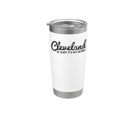 Cleveland, al menos no es Detroit - vintage divertido Vaso térmico de acero inoxidable de doble pared