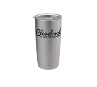 Cleveland, al menos no es Detroit - vintage divertido Vaso térmico de acero inoxidable de doble pared
