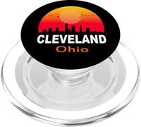 Cleveland Ohio State USA Vintage Retro Sunset City Skyline PopSockets PopGrip para MagSafe
