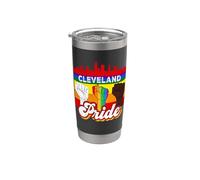 Cleveland Pride Rainbow Gay Pride Flag Funny LGBT Vaso térmico de acero inoxidable de doble pared
