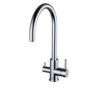 Clever 60150 Grifo de Cocina Monomando Agua Tratada Chef Round Econature Cold Open, Cromado