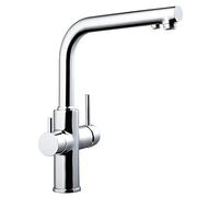 Clever 97806 Grifo de Cocina Monomando Agua Tratada Caiman, 2 Salidas, Cromado