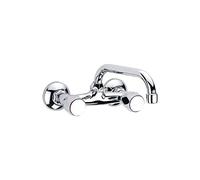 Clever 97973 Grifo de Cocina Bimando Caño Corto, Urban, Cromado