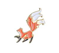 Clever And Cunning - Broche con diseño de zorro de nueve colas, Metal Zinc Acrílico