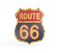 Clever-Deko Cartel de chapa XXL Route 66 Garaje Partykeller USA Moto Biker Roadtrip decoración caña multicolor