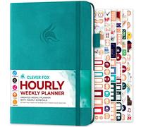 Clever Fox Agenda - Agenda semanal y mensual sin fecha con ranuras horarias, libro de citas y organizador diario, A5 (turquesa)