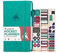 Clever Fox Agenda de bolsillo semanal - Planificador mensual de objetivos y calendario sin fecha, mini planificador perfecto para bolso, 3.7 x 6.7 pulgadas (turquesa)
