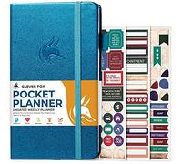 Clever Fox Agenda semanal de bolsillo - Plan mensual de objetivos y calendario sin fecha, mini planificador perfecto para bolso, 10 x 17,5 cm (azul místico)