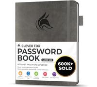 Clever Fox Cuaderno de contraseñas con pestañas alfabéticas, organizador de direcciones de Internet, organizador de direcciones de Internet, organizador de contraseñas grande para inicios de sesión en