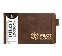 Clever Fox Cuaderno de registro de piloto, diario de vuelo de tapa dura para pilotos profesionales y estudiantes, libro de registro de aviones, regalos de aviación y equipo (marrón aviador)