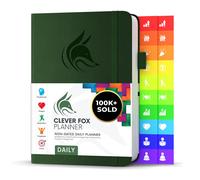 Clever Fox Daily Planner - Notebook de planificacin sin fecha con horario por hora y lista de tareas pendientes - Organizador de tareas y trabajo de