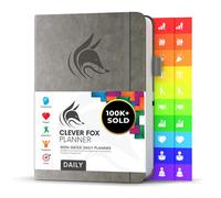 Clever Fox Daily Planner - Notebook de planificacin sin fecha con horario por hora y lista de tareas pendientes - Organizador de tareas y trabajo de