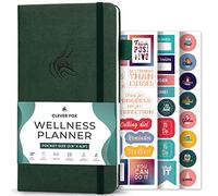 Clever Fox Diario de bienestar, diario semanal y diario, diario de salud y bienestar, diario de alimentos y planificador de comidas para conteo de calorías, cuaderno para seguimiento de afecciones