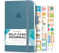 Clever Fox Diario de bolsillo de autocuidado, cuaderno de reflexión diaria, planificador de salud mental y desarrollo personal, registro de meditación y estado de ánimo (aguamarina)