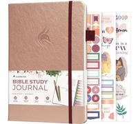 Clever Fox Diario de estudio bíblico, cuaderno de notas de la iglesia, kit de toma de notas y diario, regalos religiosos y accesorios basados en la fe (oro rosa)