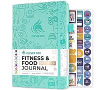 Clever Fox Diario de fitness y alimentos, planificador de nutrición y entrenamiento para mujeres y hombres, libro de registro de ejercicios de dieta y gimnasio con calendarios, seguimiento de dieta y