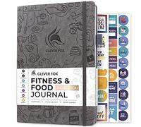 Clever Fox Diario de fitness y alimentos, planificador de nutrición y entrenamiento para mujeres y hombres, libro de registro de ejercicios de dieta y gimnasio con calendarios, seguimiento de dieta y