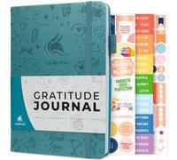 Clever Fox Diario de gratitud, diario de felicidad, positividad y afirmación, cuaderno diario inspirador, 3 meses, A5 (aguamarina)