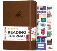 Clever Fox Diario de lectura, registro de reseñas de libros, accesorios de regalo para los amantes de la lectura, diario para niños y adultos, tamaño A5, 5.8 x 8.3 pulgadas (marrón)