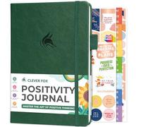 Clever Fox Diario de positividad, gratitud diaria y afirmación con indicaciones, cuaderno motivacional de salud mental con rastreador de hábitos (verde bosque)
