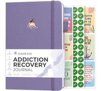 Clever Fox Diario de recuperación de adicciones, planificador de tratamiento de adicciones y libro de trabajo, diario de sobriedad para el progreso de la recuperación, A5 (lavanda)
