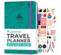 Clever Fox Diario de viaje - Organizador de viaje de itinerario para mujeres, hombres y parejas, diario de registro de viaje, dura 5 viajes, A5 (turquesa, tamaño de bolsillo (3.7 x 6.7 pulgadas)