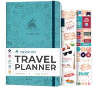 Clever Fox Diario de viaje, planificador de vacaciones con plan de presupuesto, lista de embalaje, rastreador de gastos y diario de viaje, organizador de itinerarios de viaje para mujeres, hombres y