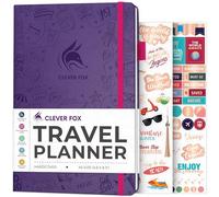 Clever Fox Diario de viaje, planificador de vacaciones con plan de presupuesto, lista de embalaje, rastreador de gastos y diario de viaje, organizador de itinerarios de viaje para mujeres, hombres y