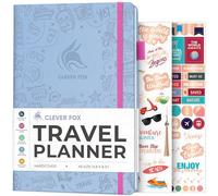 Clever Fox Diario de viaje, planificador de vacaciones con plan de presupuesto, lista de embalaje, rastreador de gastos y diario de viaje, organizador de itinerarios de viaje para mujeres, hombres y
