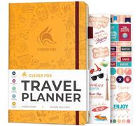 Clever Fox Diario de viaje, planificador de vacaciones con plan de presupuesto, lista de embalaje, rastreador de gastos y diario de viaje, organizador de itinerarios de viaje para mujeres, hombres y